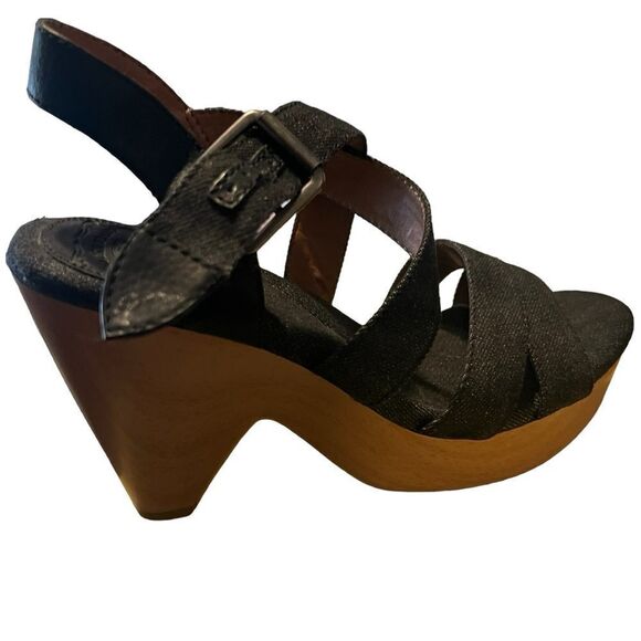 New lucky brand denim platform heels - Picture 1 of 6